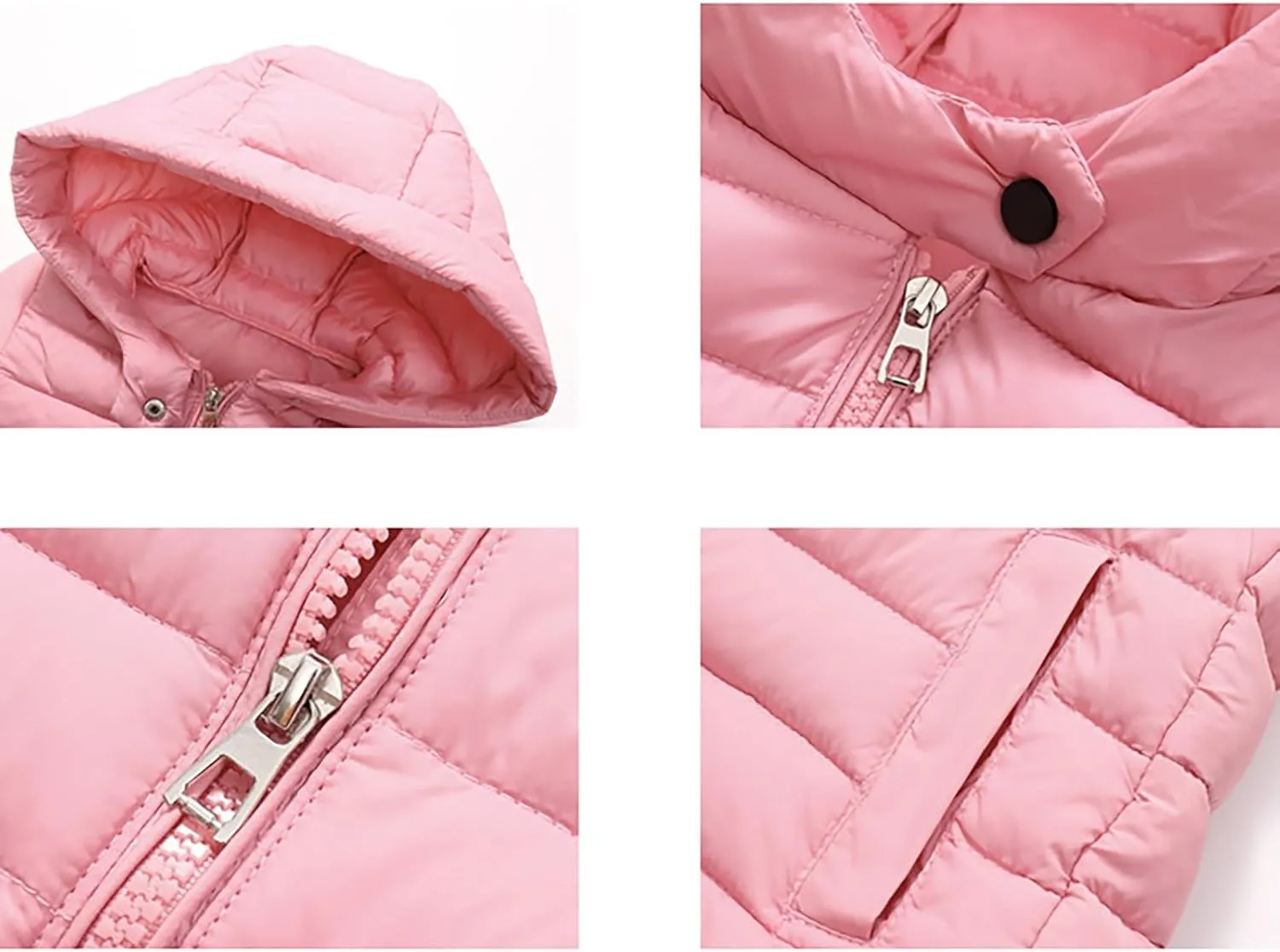 Boys Girls Packable Hooded Down Puffer Jacket Kids Winter Coat Water Resistant Quilted Puffer Jacket Snow Outwear