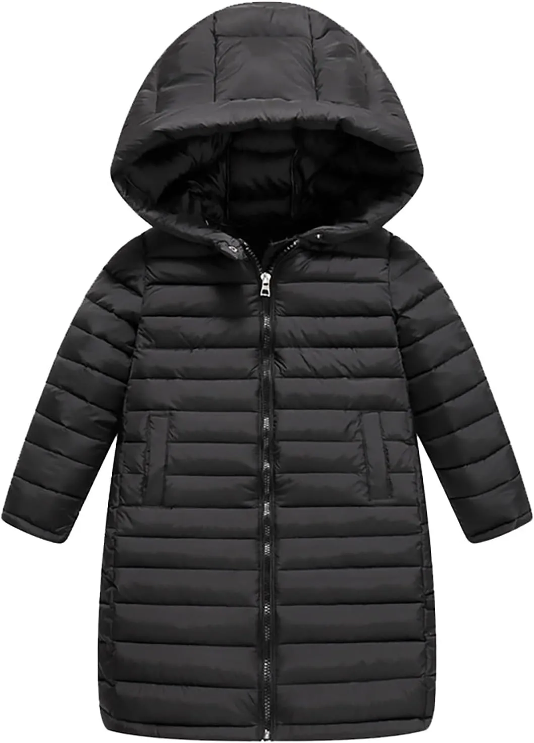 Boys Girls Packable Hooded Down Puffer Jacket Kids Winter Coat Water Resistant Quilted Puffer Jacket Snow Outwear
