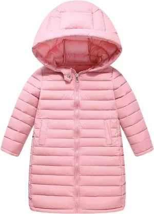 Boys Girls Packable Hooded Down Puffer Jacket Kids Winter Coat Water Resistant Quilted Puffer Jacket Snow Outwear