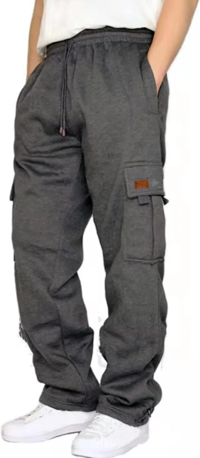 Cargo Pants for Men,Outdoor Hiking Tactical Pants Stretch Drawstring Casual Joggers Sweatpants with Multi Pockets