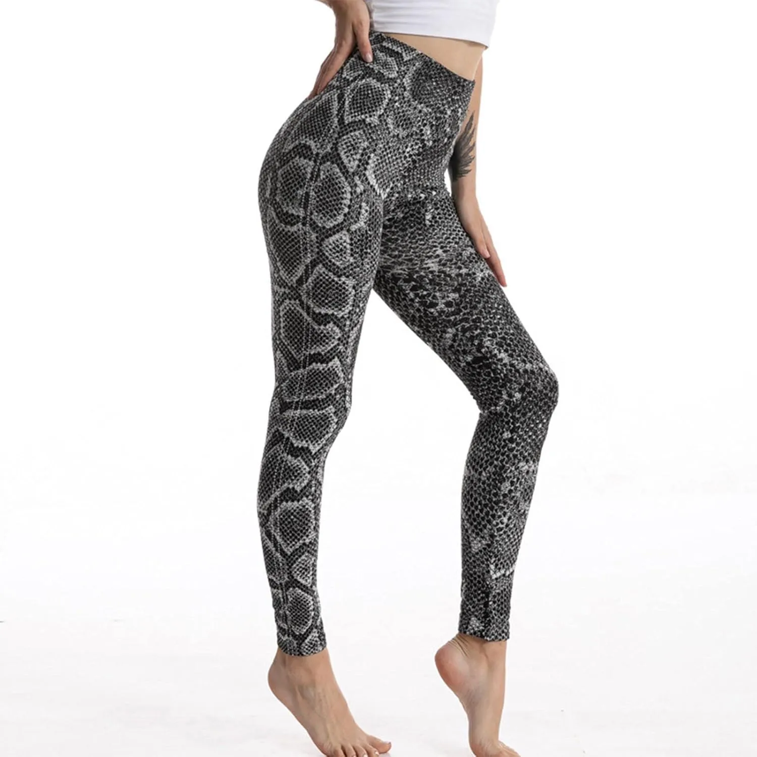 Casual Leggings for Women High Waist Printed Tummy Control Butt Lifting Pants Athletic Stretch Patterned Compression Tights