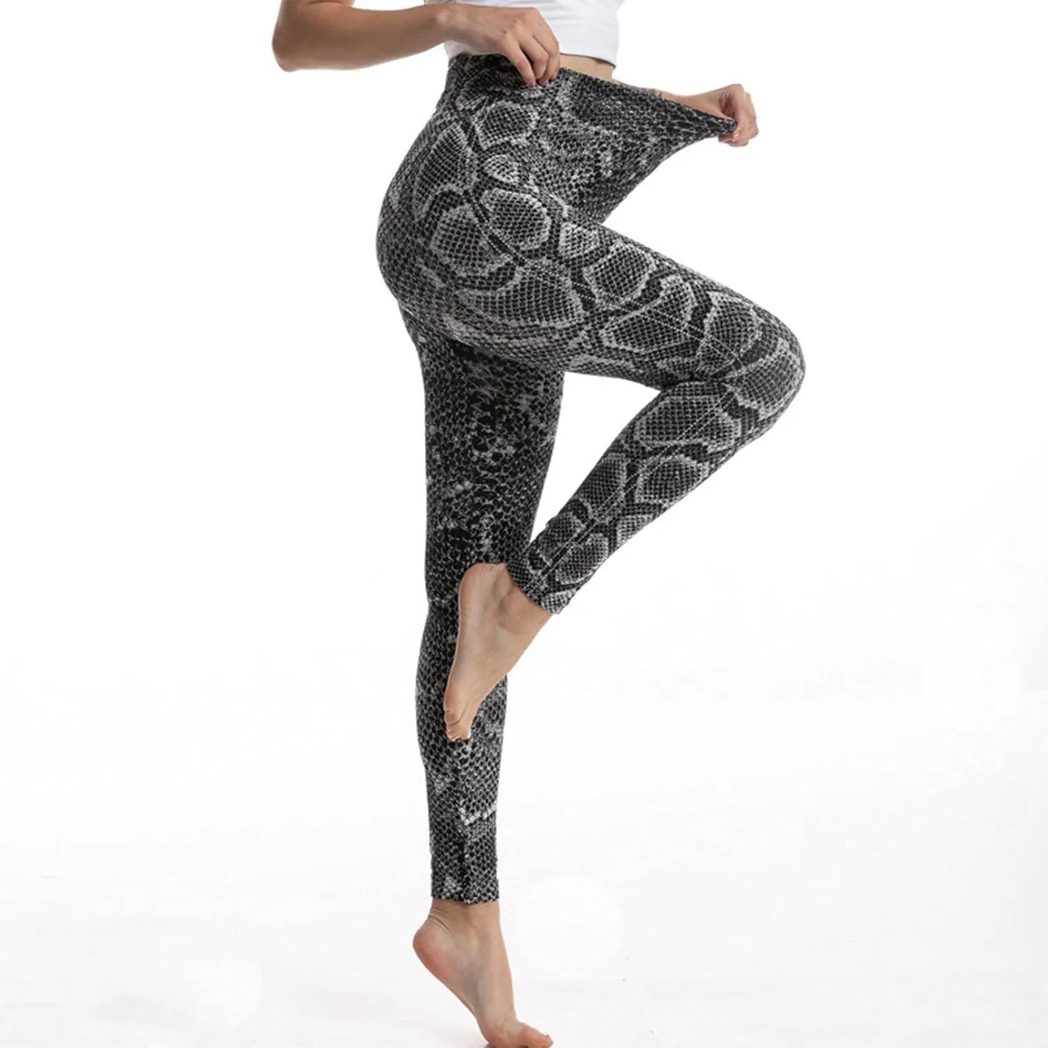 Casual Leggings for Women High Waist Printed Tummy Control Butt Lifting Pants Athletic Stretch Patterned Compression Tights