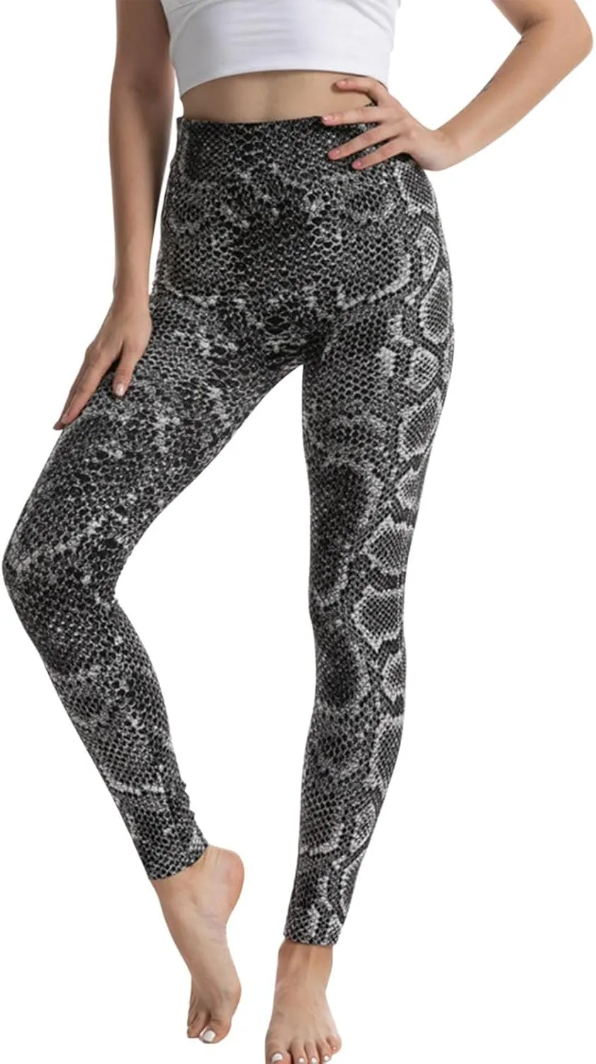 Casual Leggings for Women High Waist Printed Tummy Control Butt Lifting Pants Athletic Stretch Patterned Compression Tights