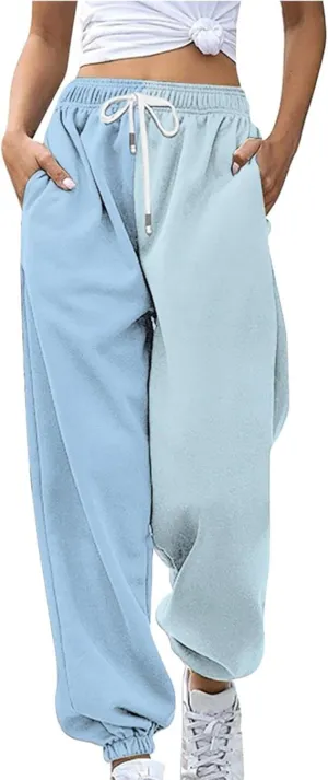 Closed Bottom Sweatpants Women Colored Pants Fall Trends Lounge Joggers High Waisted Cinch Straight Leg Cotton Trousers