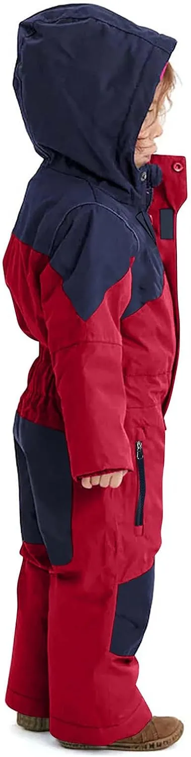 hlysgo Kids Snow Suit Girls Boys Waterproof Insulated Snowsuits Outdoor Snowboarding Overalls One Piece Ski Suit 1-14 Years