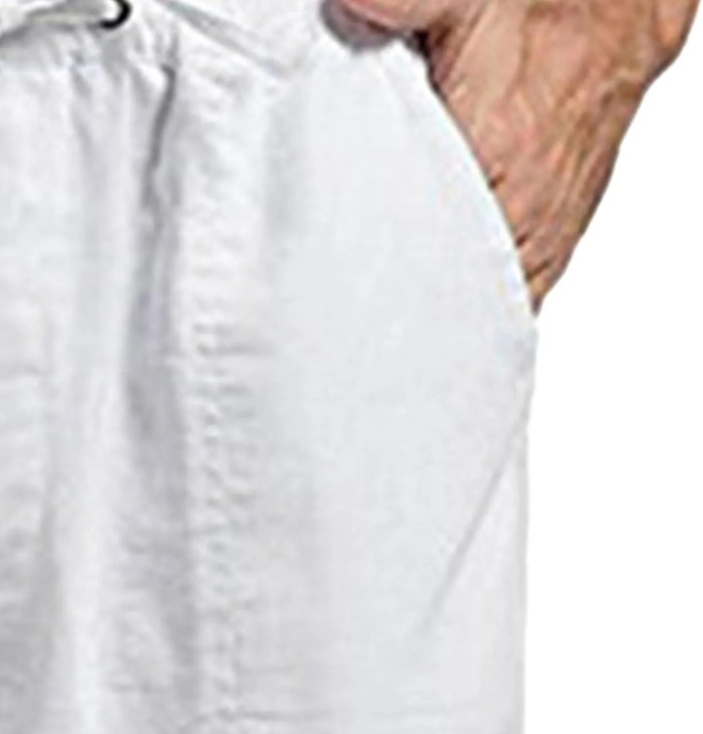 JEShifangjiusu Men'S Linen Cotton Casual Pants Elastic Waist Drawstring Beach Yoga Trousers Summer Pants Lightweight Trousers