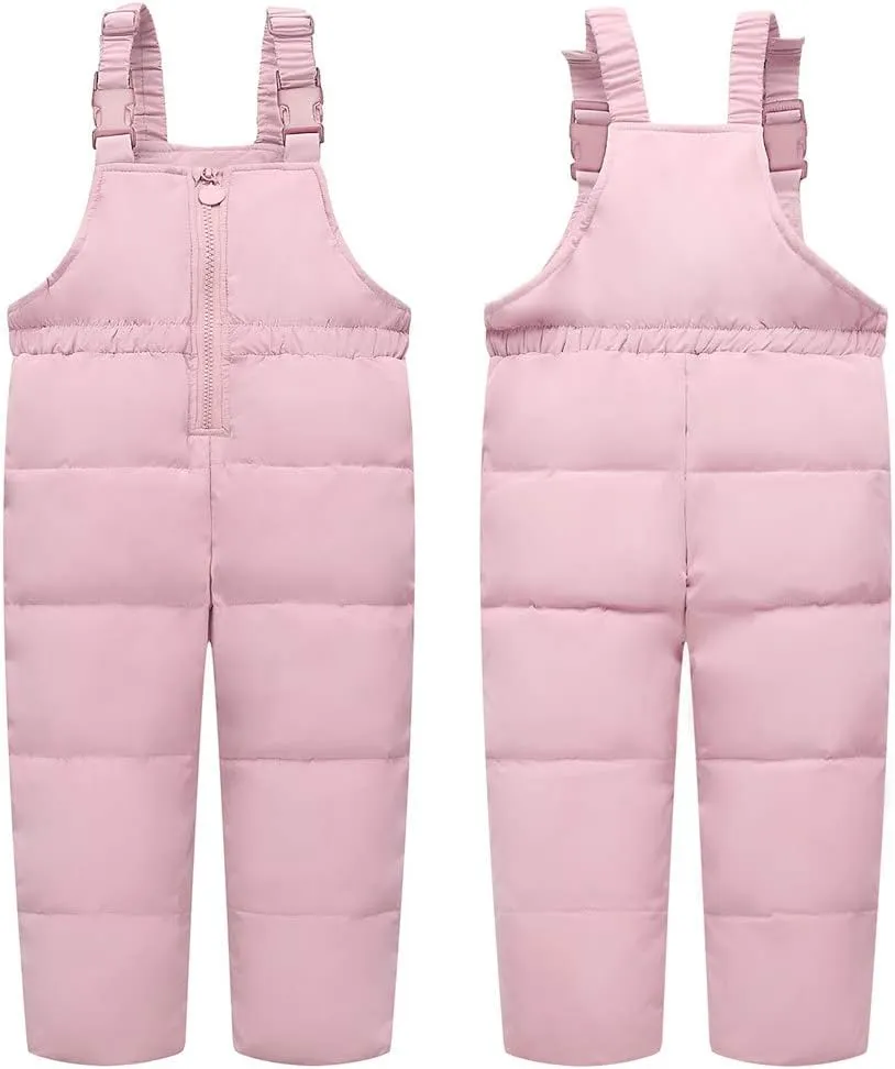 JiAmy Kids 2 Piece Snowsuit Set Girl Winter Hooded Puffer Jacket & Snow Bib Pants Boy Ski Suits Ultralight Outfit 1-5 Years