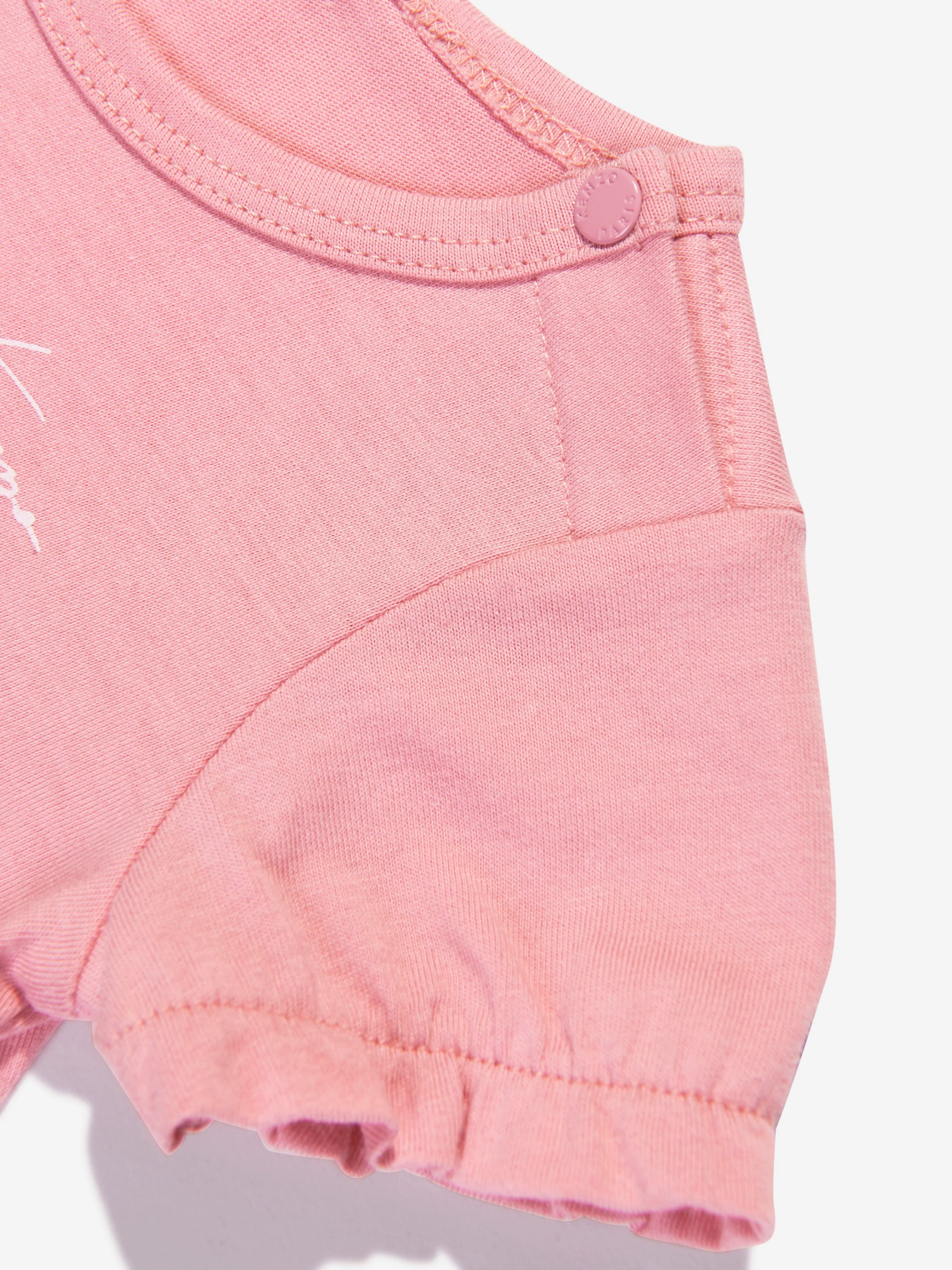 KENZO Baby Girls Organic Cotton T-Shirt And Pants Set in Pink
