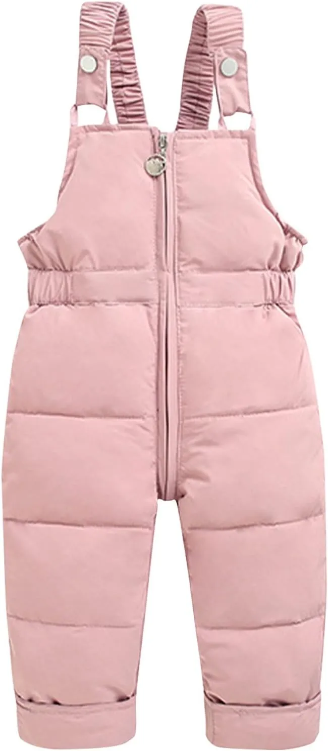 Kids 2 Piece Snowsuit Set Toddler Girl Winter Hooded Puffer Jacket & Snow Bib Pants Boy Thickened Ski Suits 1-6 Years