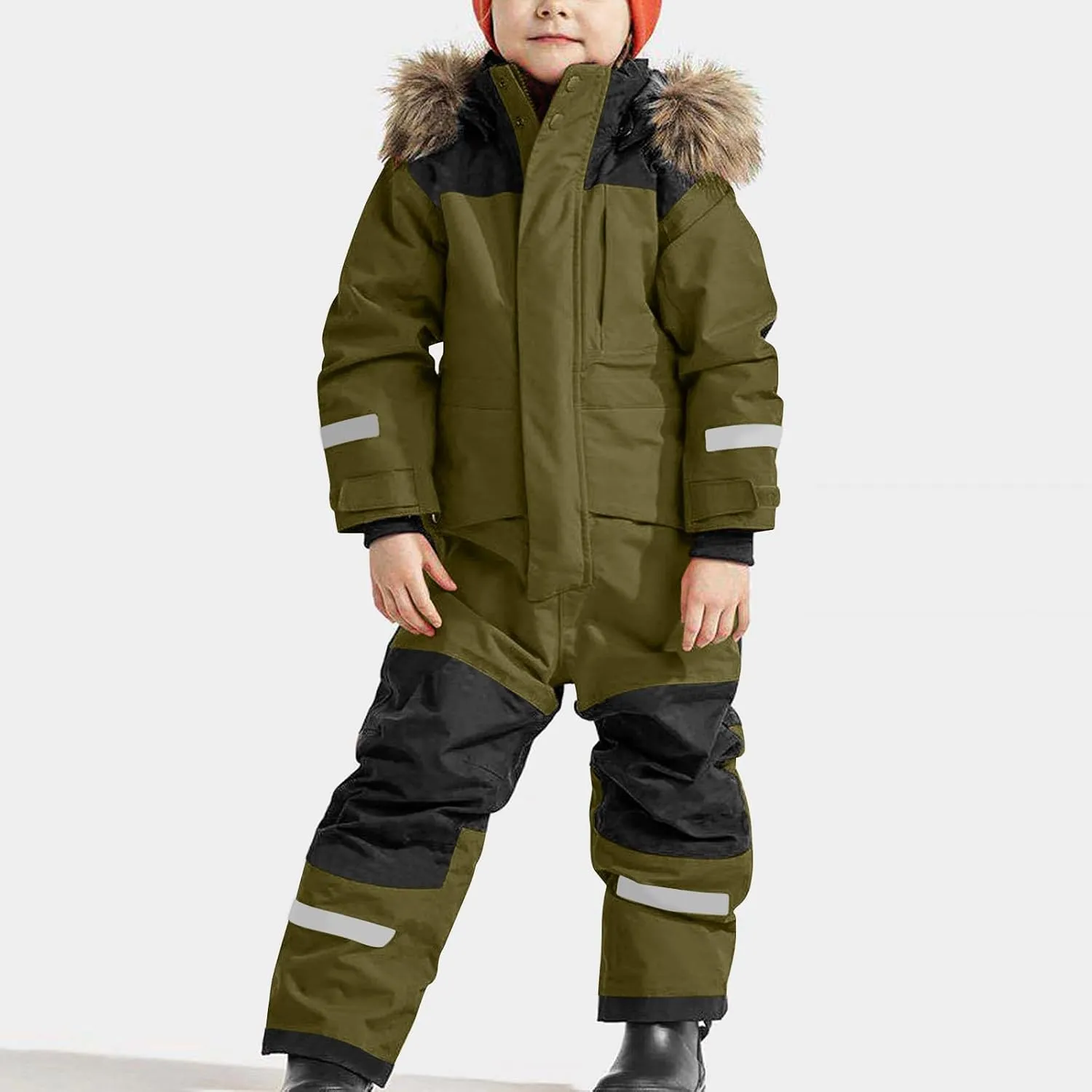 Kids Boys Girls Snow Suit One Piece Ski Suits Jumpsuits Winter Windproof Warm Outdoor Overalls Snowboarding Snowsuit