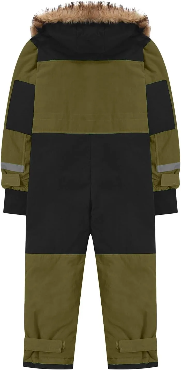 Kids Boys Girls Snow Suit One Piece Ski Suits Jumpsuits Winter Windproof Warm Outdoor Overalls Snowboarding Snowsuit