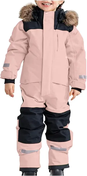 Kids Girls Boys Snow Suits One Piece Snowsuits Winter Warm Outdoor Ski Suits Waterproof Windproof Snowboard Jumpsuits