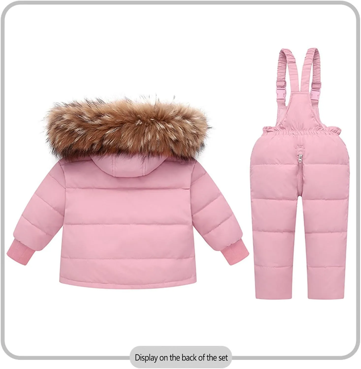 Kids Snow Bibs and Jacket Set Baggy Snowboarding Hooded Ski Suits Boys Girls Winter Outdoor Overalls