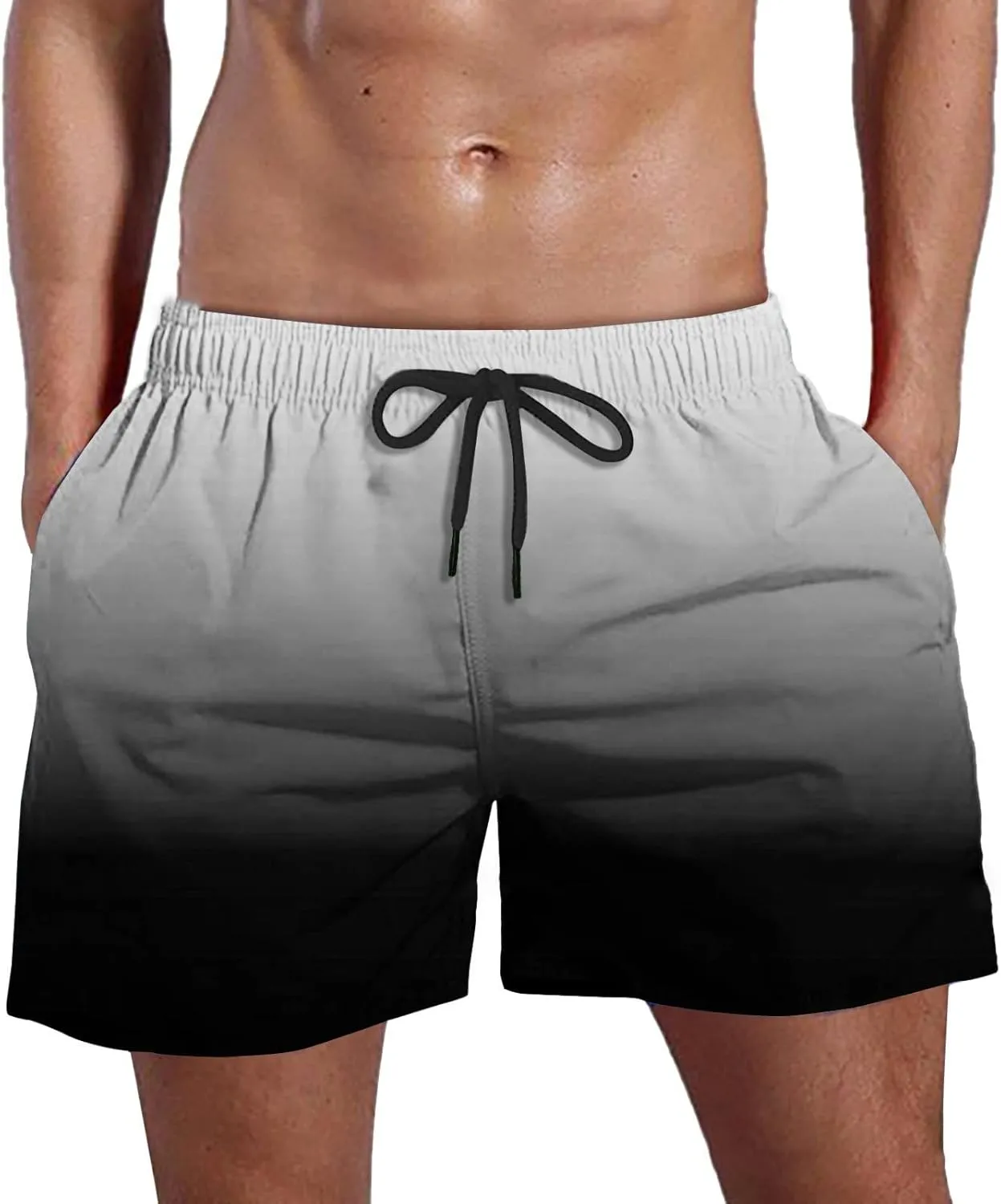 Men's Barracuda Swim Trunks Short Casual Loose Fashion Shorts Loose Tether Pocket Board with Zipper Pockets Beach