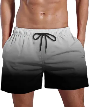 Men's Barracuda Swim Trunks Short Casual Loose Fashion Shorts Loose Tether Pocket Board with Zipper Pockets Beach