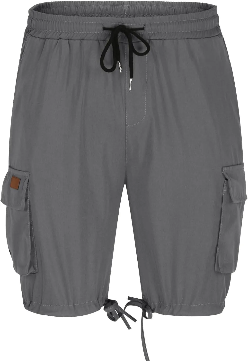 Mens Casual Cargo Shorts Summer Baggy Twill Shorts Outdoor Workout Short Elastic Waist Shorts Drawstring Work Shorts