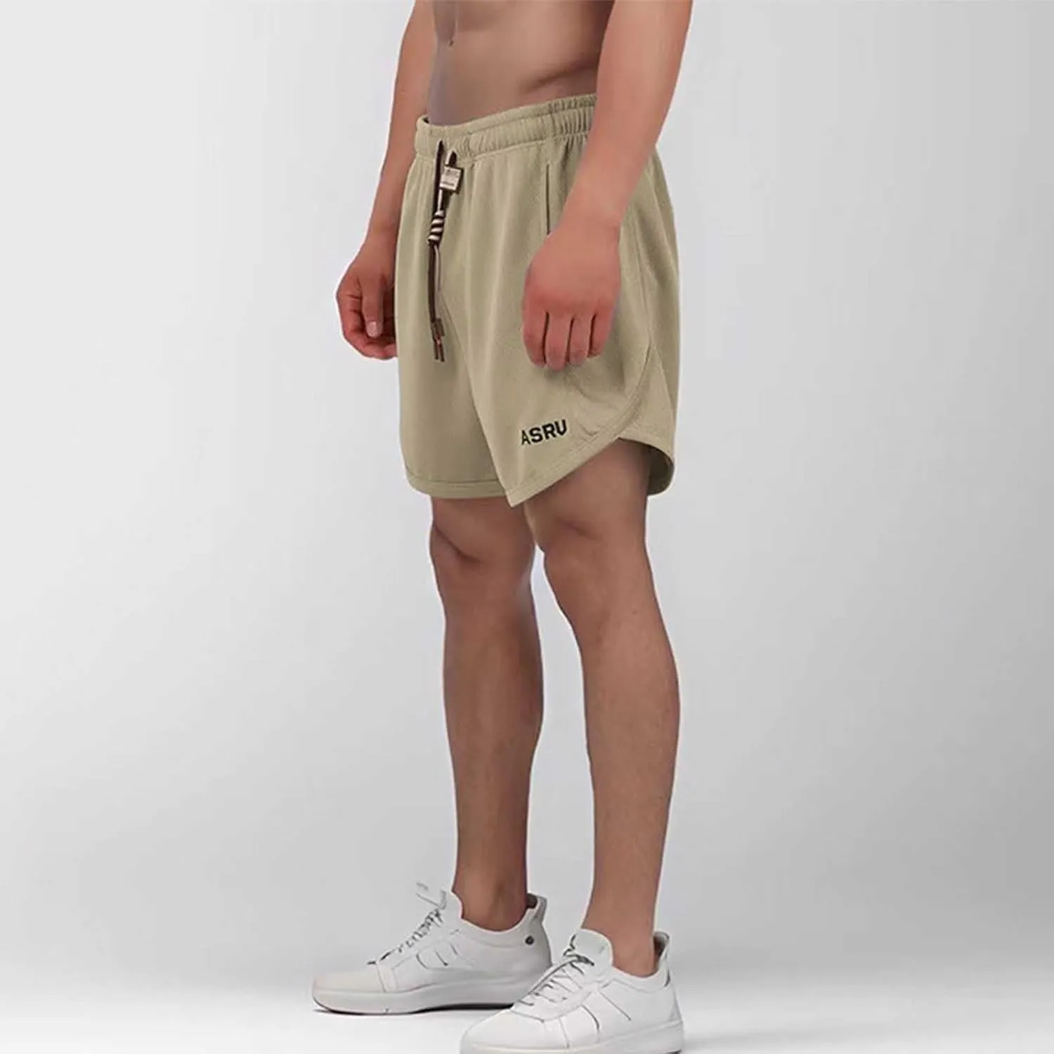 Mens Casual Running Shorts Mesh Liner Workout Shorts Quick Dry Gym Short Drawstring Pants Summer Elastic Waist Short