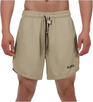 Mens Casual Running Shorts Mesh Liner Workout Shorts Quick Dry Gym Short Drawstring Pants Summer Elastic Waist Short