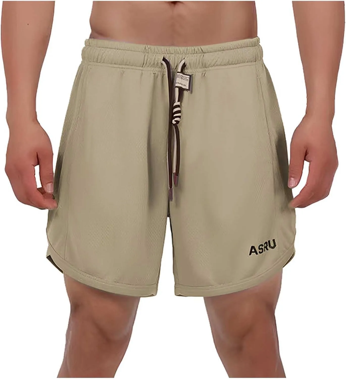 Mens Casual Running Shorts Mesh Liner Workout Shorts Quick Dry Gym Short Drawstring Pants Summer Elastic Waist Short