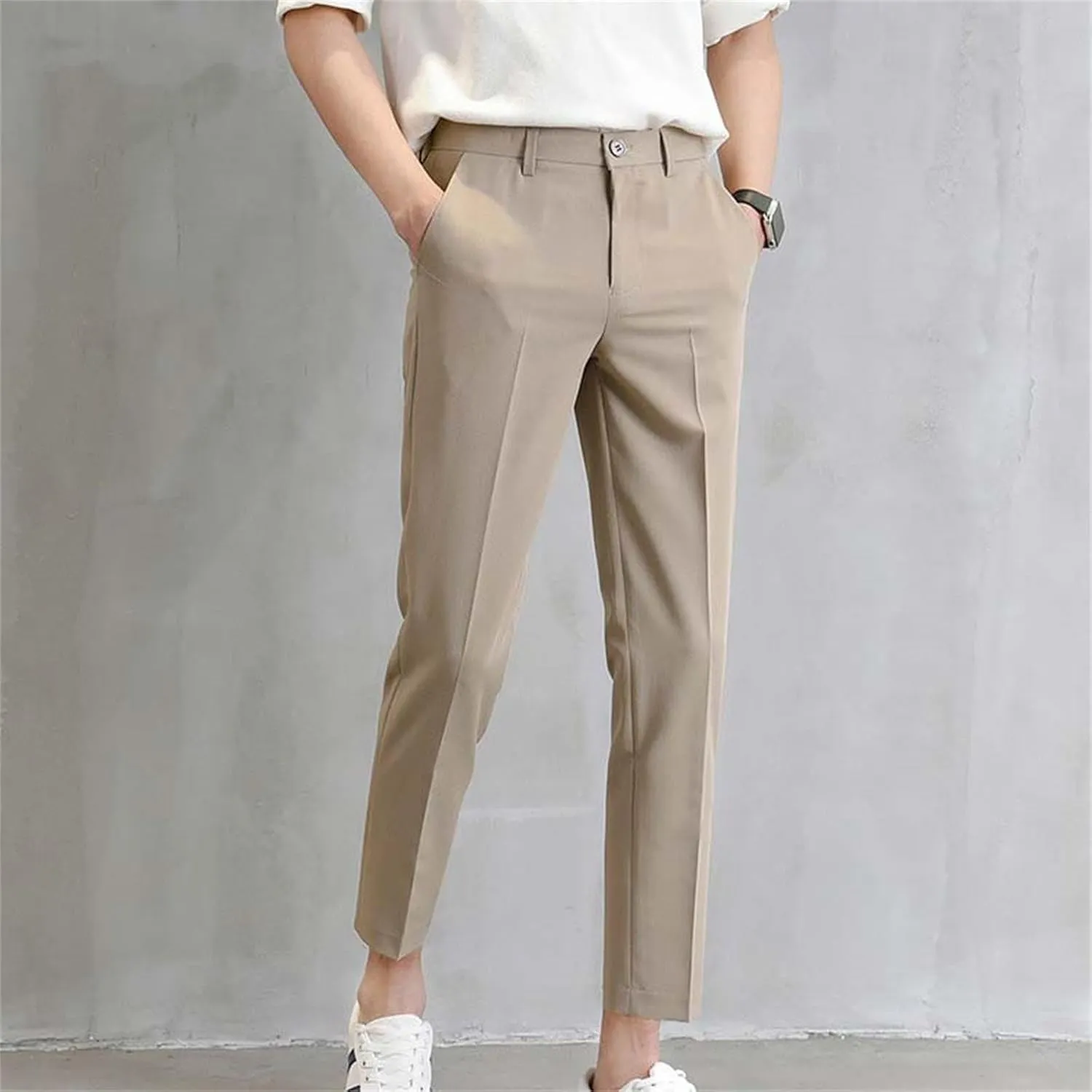 Men's Dress Pants Linen Gym Baggy Joggers Smarty Shorts Elastic Waist Basketball Leather Football Resort Wear