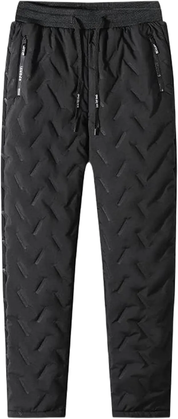 Mens Fleece Lined Sweatpants Winter Warm Fuzzy Leggings Joggers Heavy Duty Active Running Pants Training Pants