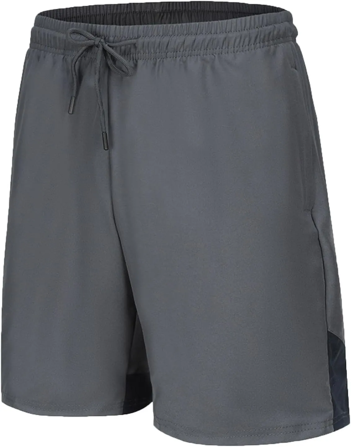 Mens Gym Shorts Quick Dry Breathable Running Workout Jogging Shorts Elastic Waist Drawstring Training Shorts with Zip Pockets