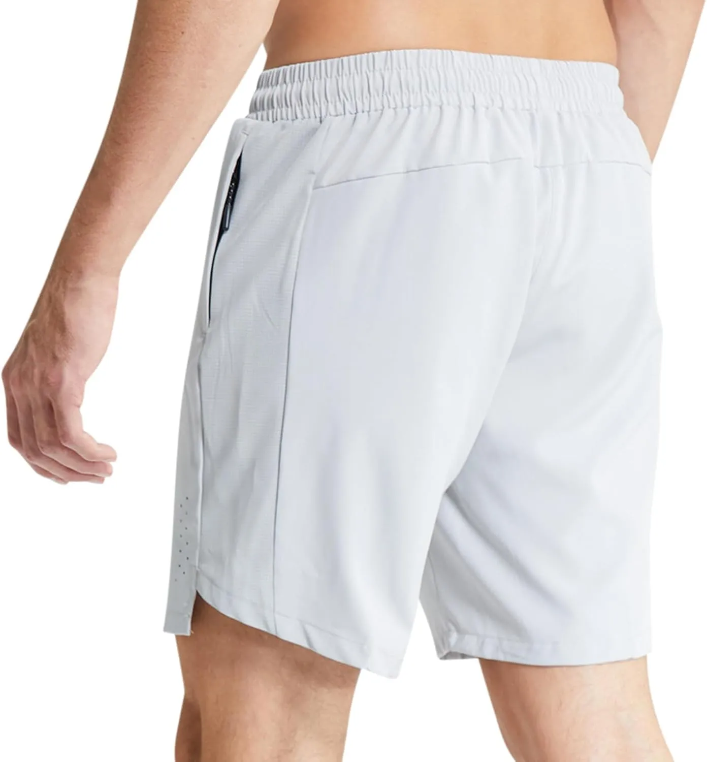 Men's Gym Workout Shorts Athletic Running 7" Quick Dry Shorts Lightweight Sports Bodybuilding Fitness Shorts with Zip Pockets