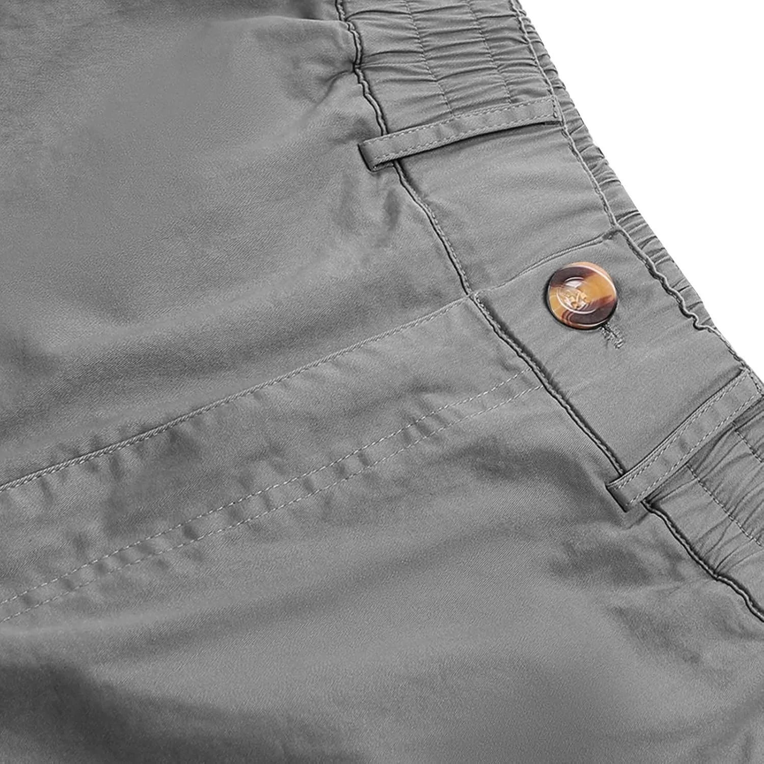 Mens Joggers Elastic Waist Cotton Sports Pants Athletic Workout Trousers Casual Hiking Work Cargo Pants Multi Pockets