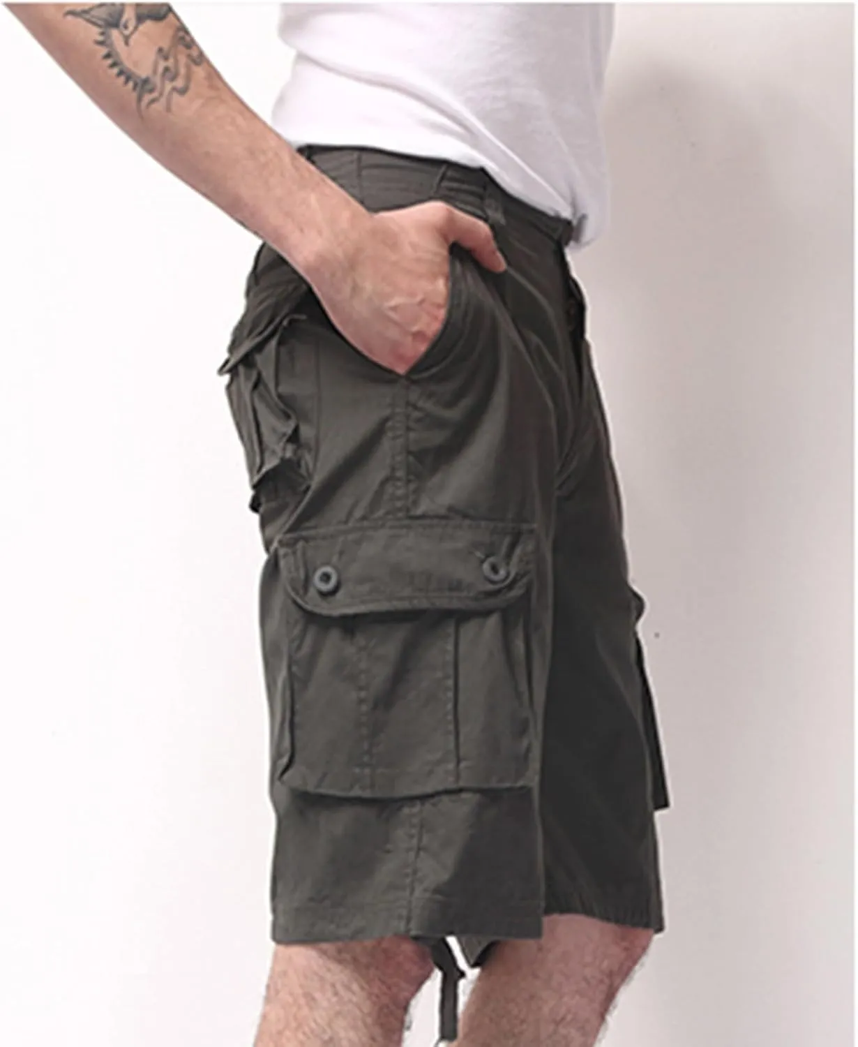 Men's Outdoor Shorts Casual Cargo Shorts Plus Size Tactical Shorts Cotton Hiking Shorts Travel Vacation Short Pants