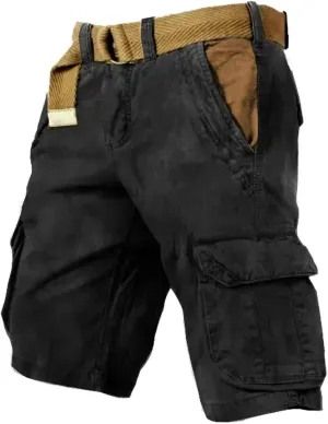 Mens Tactical Cargo Shorts Casual Vintage Shorts Outdoor Hiking Shorts Plus Size Summer Shorts Baggy Fishing Shorts