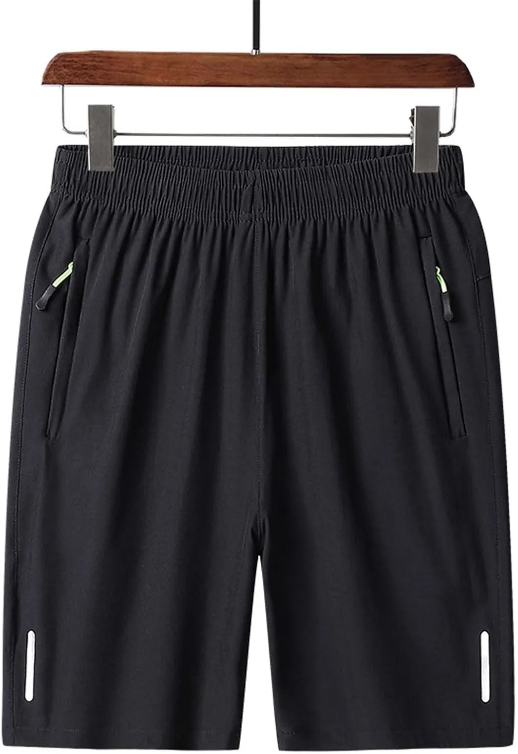 Men's Workout Athletic Running Shorts Quick Dry 7 Inch Lightweight Shorts Summer Straight Beach Shorts with Zipper Pockets
