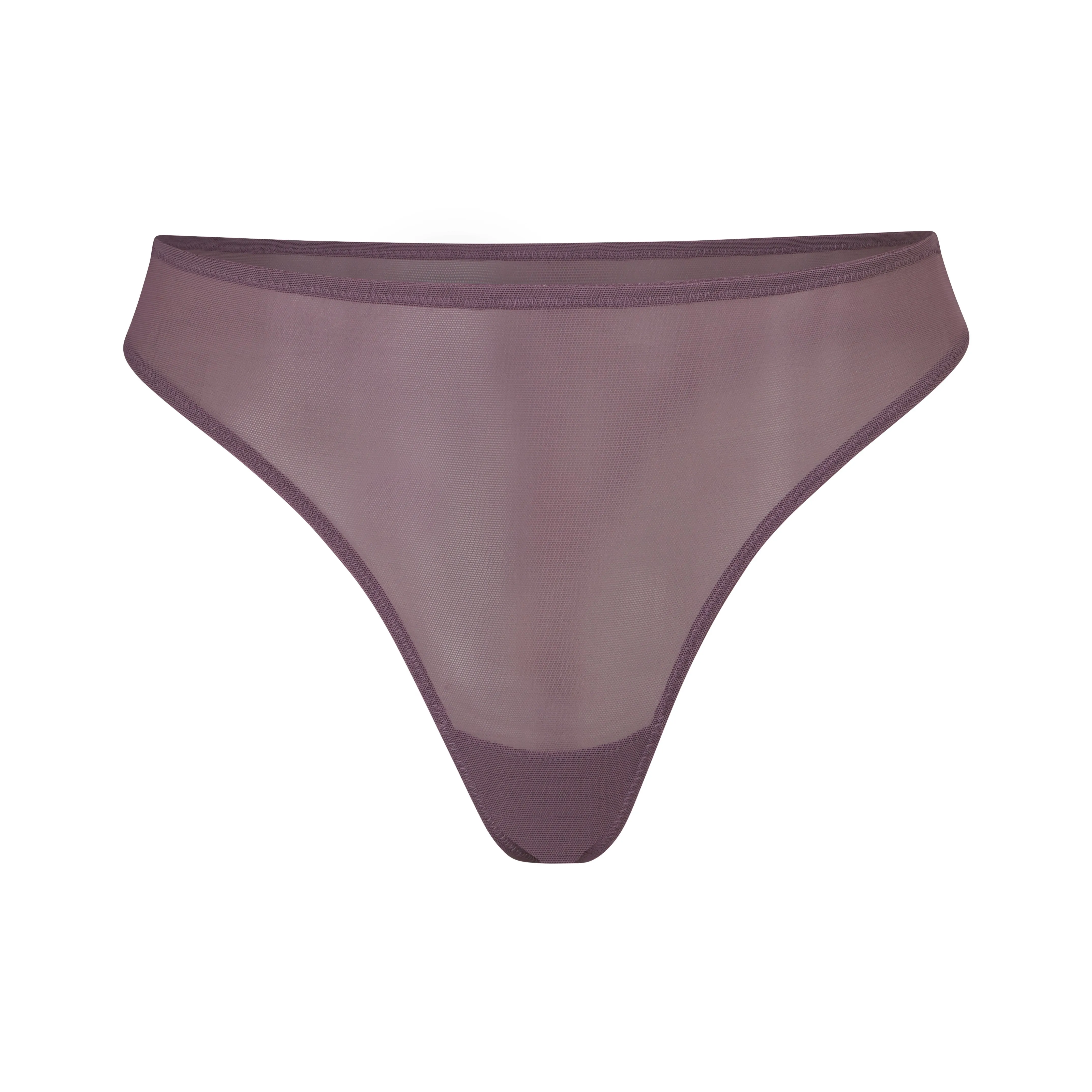 MESH BUILT UP THONG | PLUM