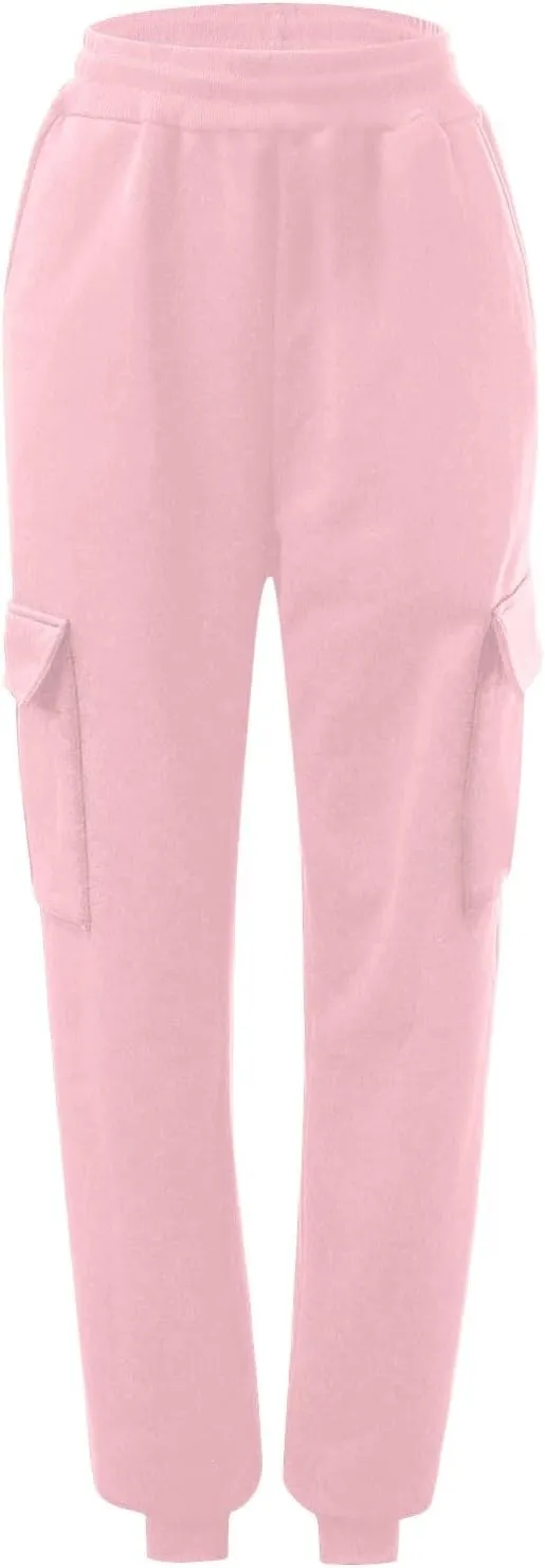 Plus Size Sweatpants for Women High Waisted Baggy Fall Winter Jogger Pants Y2k Trendy Comfy Fleece Lined Trouser with Pockets