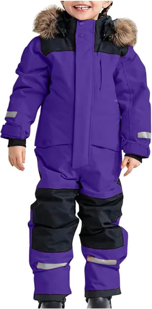 Ski Suit For Kids Winter Waterproof Girls And Boys Snowboarding Jumpsuit Outdoor Thicken Windproof One Piece Snowsuit