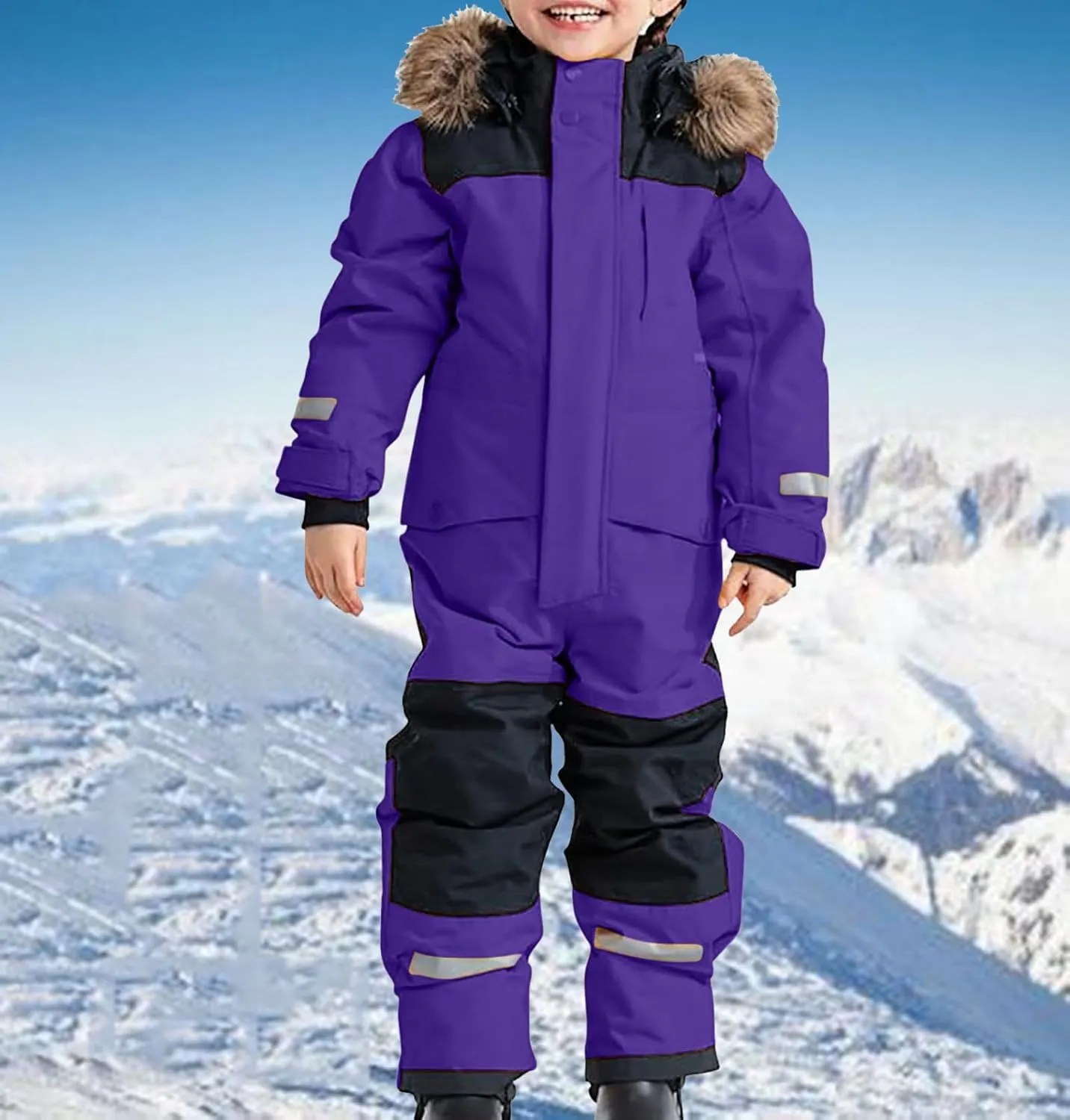 Ski Suit For Kids Winter Waterproof Girls And Boys Snowboarding Jumpsuit Outdoor Thicken Windproof One Piece Snowsuit