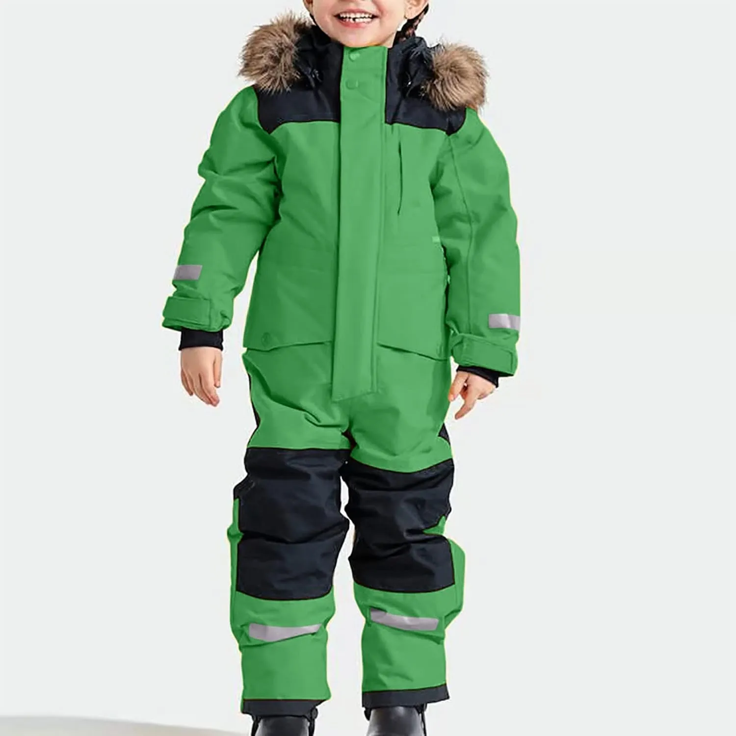 Snow Suit for Kids Girls Boys One Piece Snowsuits Winter Outdoor Snow Pants Waterproof Warm Snowboarding Ski Suits