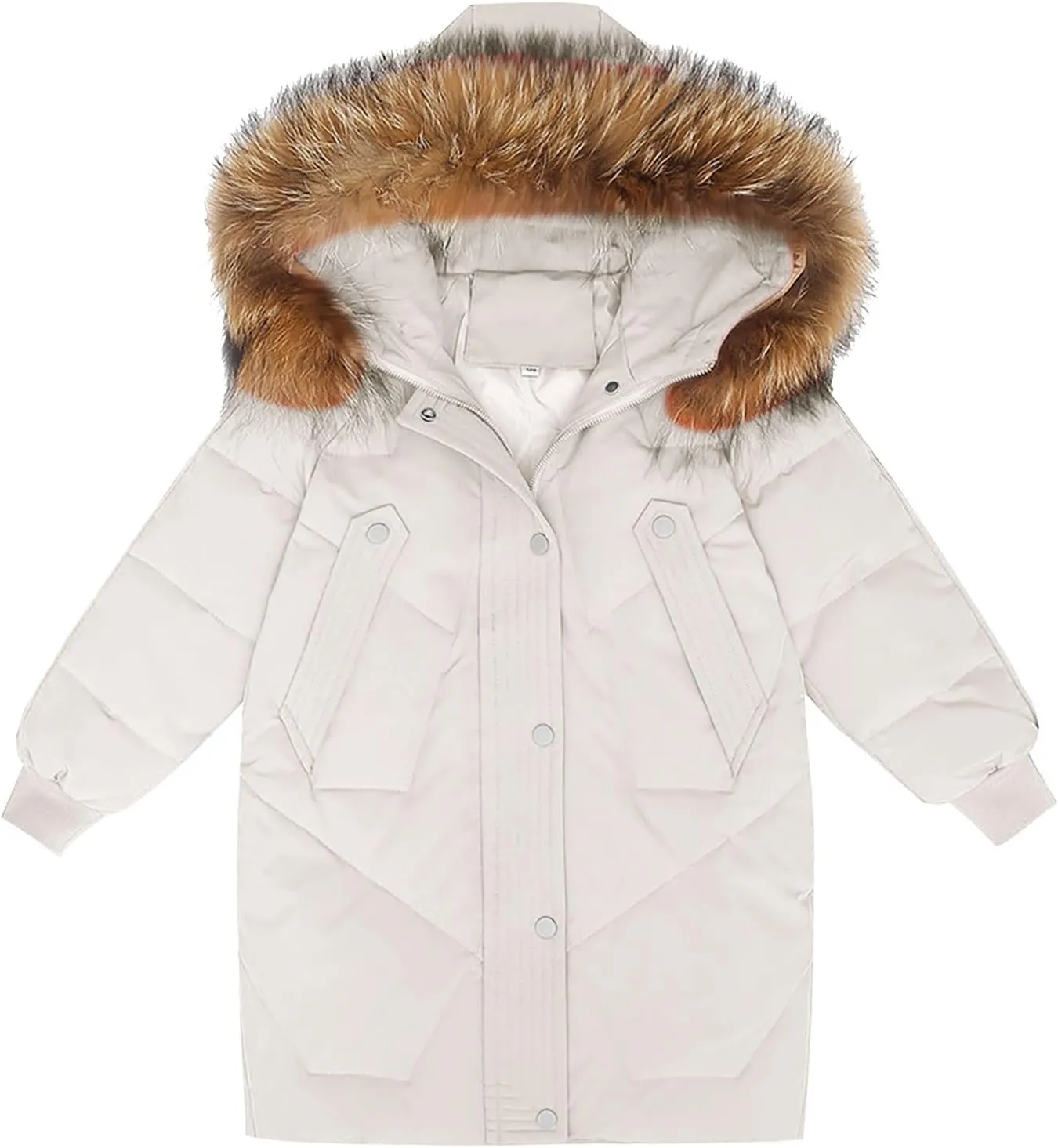 Teens Girls Long Heavyweight Hooded Puffer Jacket Kids Fashion Insulated Padded Down Jacket Winter Snowsuit Coat