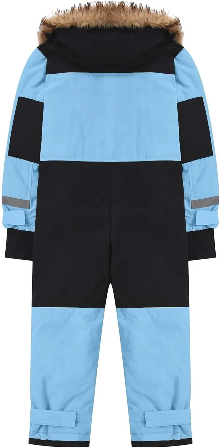 TIMIFIS Toddler Snowsuit Coveralls Kids Girls Boys One Piece Ski Suits Waterproof Snow Suit Thicken Winter Jackets Coats