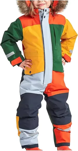 TIMIFIS Toddler Snowsuit Coveralls Kids Girls Boys One Piece Ski Suits Waterproof Snow Suit Thicken Winter Jackets Coats