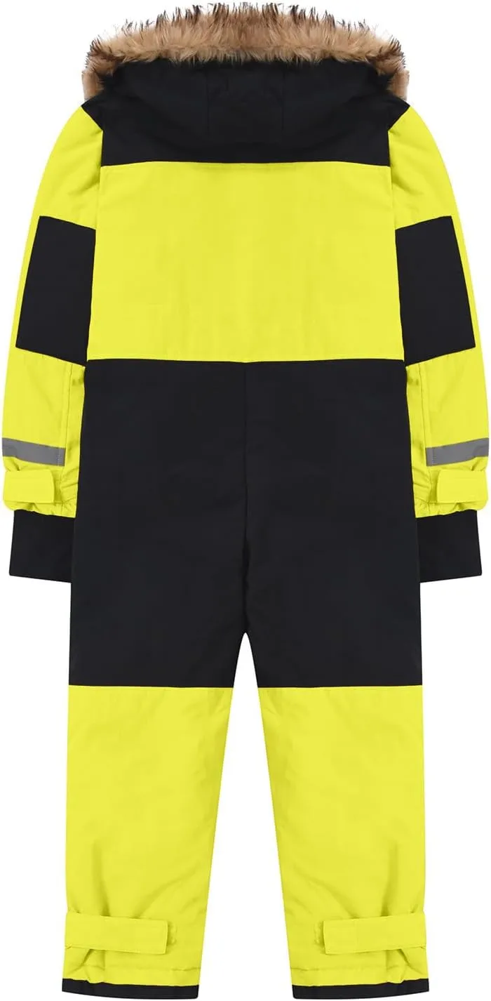 TIMIFIS Toddler Snowsuit Coveralls Kids Girls Boys One Piece Ski Suits Waterproof Snow Suit Thicken Winter Jackets Coats