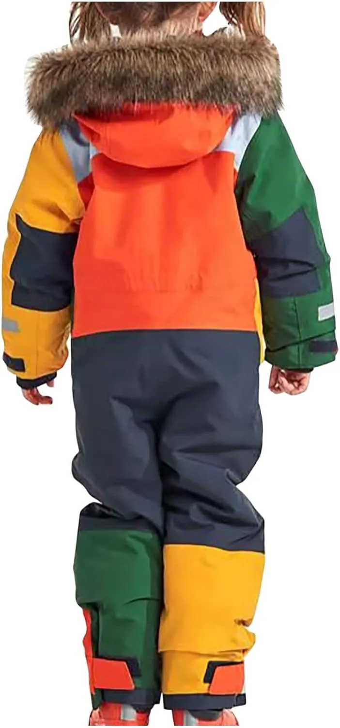 TIMIFIS Toddler Snowsuit Coveralls Kids Girls Boys One Piece Ski Suits Waterproof Snow Suit Thicken Winter Jackets Coats