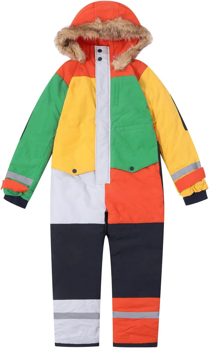 TIMIFIS Toddler Snowsuit Coveralls Kids Girls Boys One Piece Ski Suits Waterproof Snow Suit Thicken Winter Jackets Coats