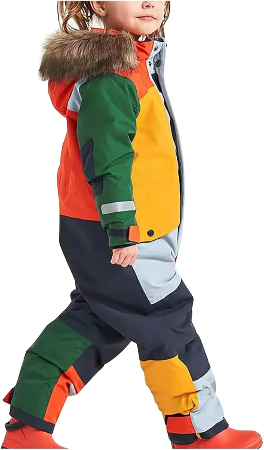 TIMIFIS Toddler Snowsuit Coveralls Kids Girls Boys One Piece Ski Suits Waterproof Snow Suit Thicken Winter Jackets Coats