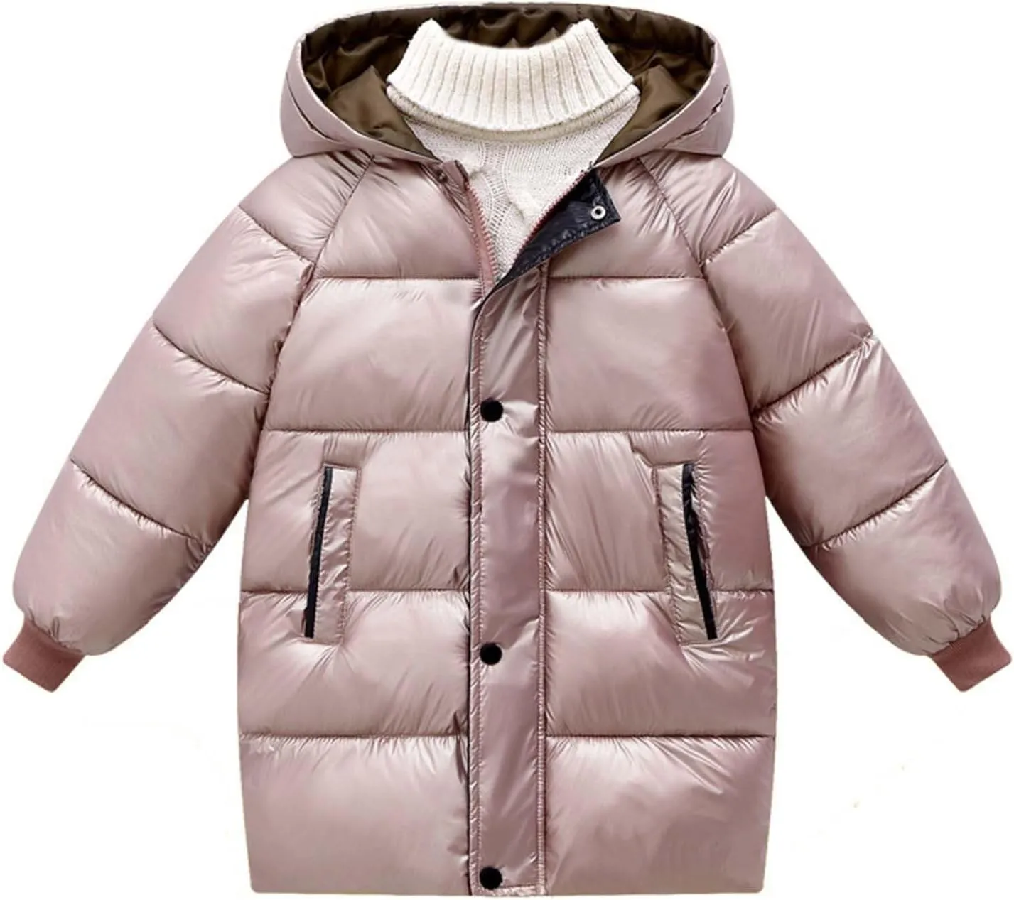 Toddler Boys Girls Insulated Winter Coat Long Puffer Down Jacket Windproof Jacket Hooded Outwear Children's Thick Padded