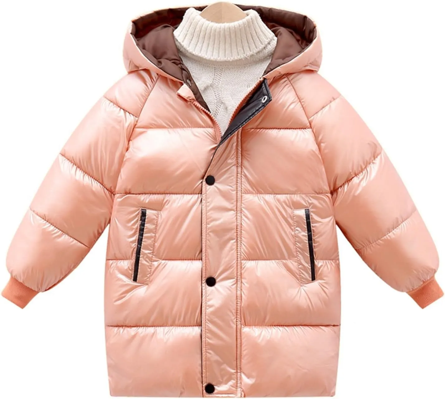 Toddler Boys Girls Insulated Winter Coat Long Puffer Down Jacket Windproof Jacket Hooded Outwear Children's Thick Padded
