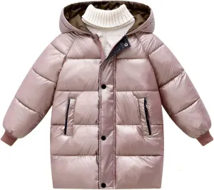Toddler Boys Girls Insulated Winter Coat Long Puffer Down Jacket Windproof Jacket Hooded Outwear Children's Thick Padded