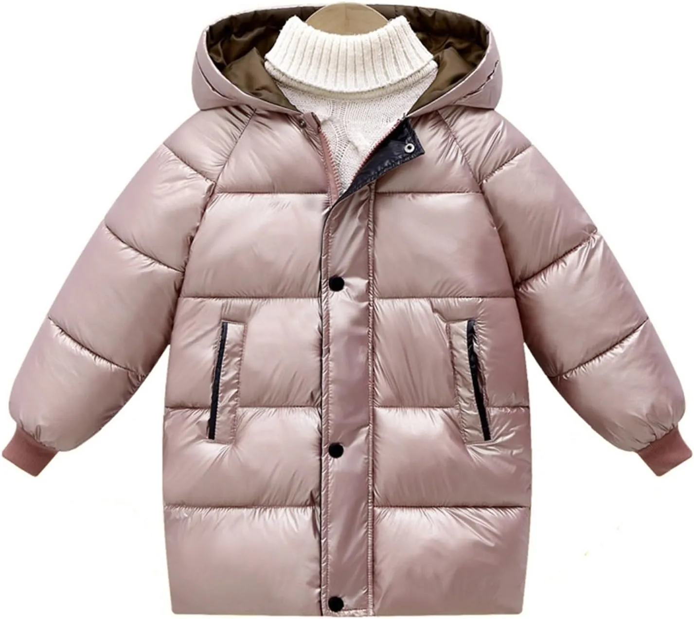 Toddler Boys Girls Insulated Winter Coat Long Puffer Down Jacket Windproof Jacket Hooded Outwear Children's Thick Padded
