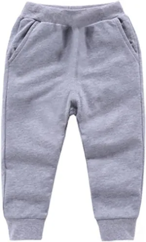 Toddler Girls Boy's Sweatpants Baby Cotton Pull on Jogger Pants Kids Solid Elastic Waist Slim Sport Pants