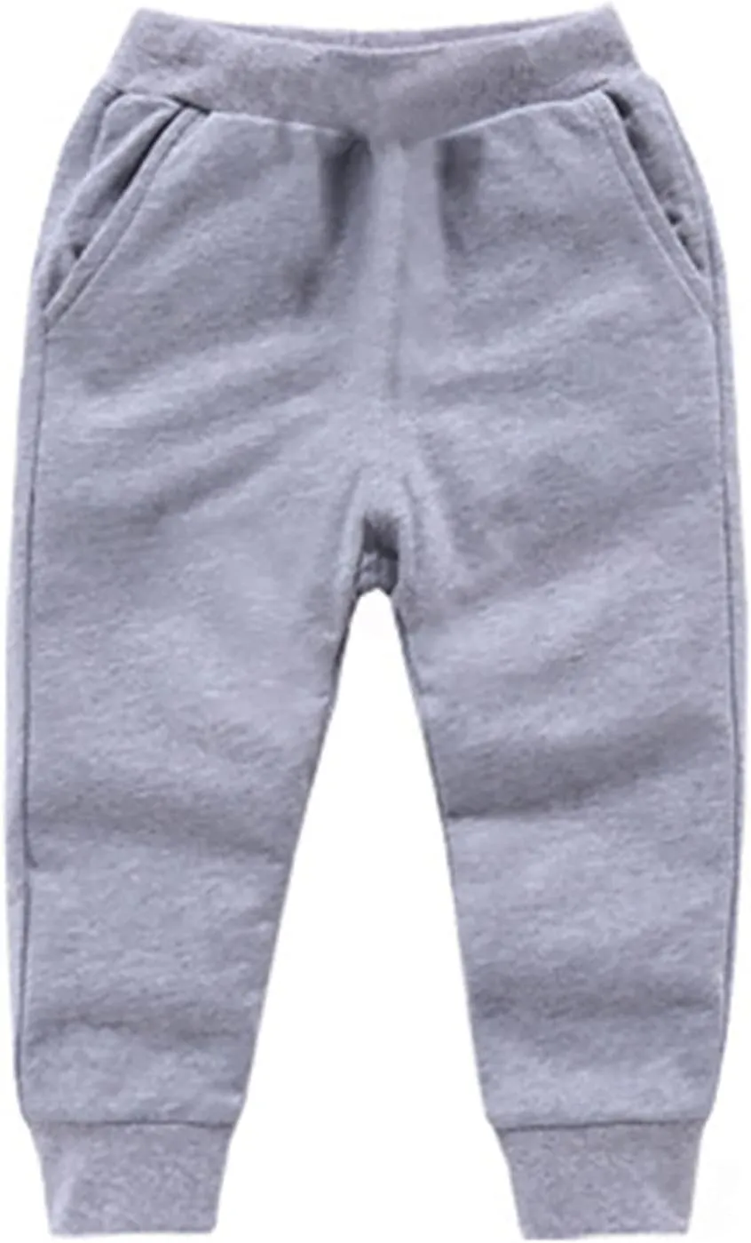 Toddler Girls Boy's Sweatpants Baby Cotton Pull on Jogger Pants Kids Solid Elastic Waist Slim Sport Pants